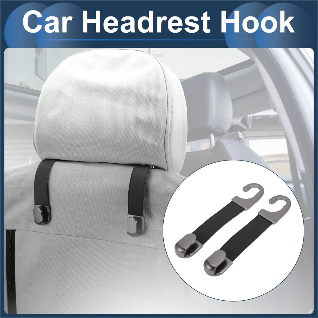 2 Pcs Universal Car Seat Headrest Hook for Hanging Purses (Black)