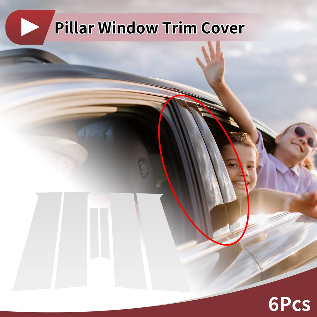 Door Pillar Window Trim Replacement for Chevrolet Aveo 2011–2014 Silver Tone