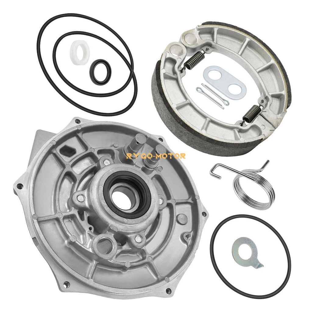 Rear Brake Panel Plate Kit & Brake Shoes for Honda Rancher 420 TRX420 (2014–2024)