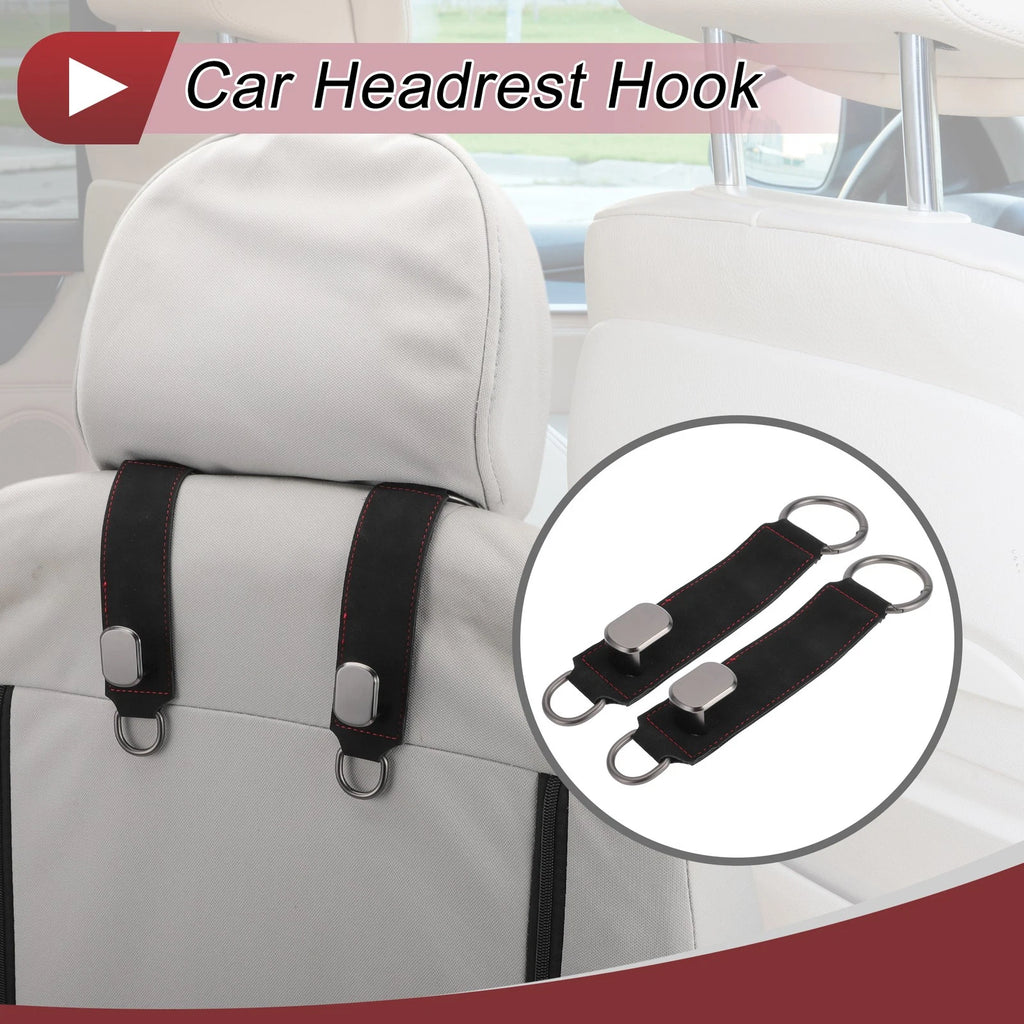 2 Pcs Universal Car Seat Headrest Hook for Hanging Purses (Black)