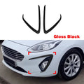 Gloss Black Front Bumper Fin Canards Splitter for Ford Fiesta MK8 (2018–2020)