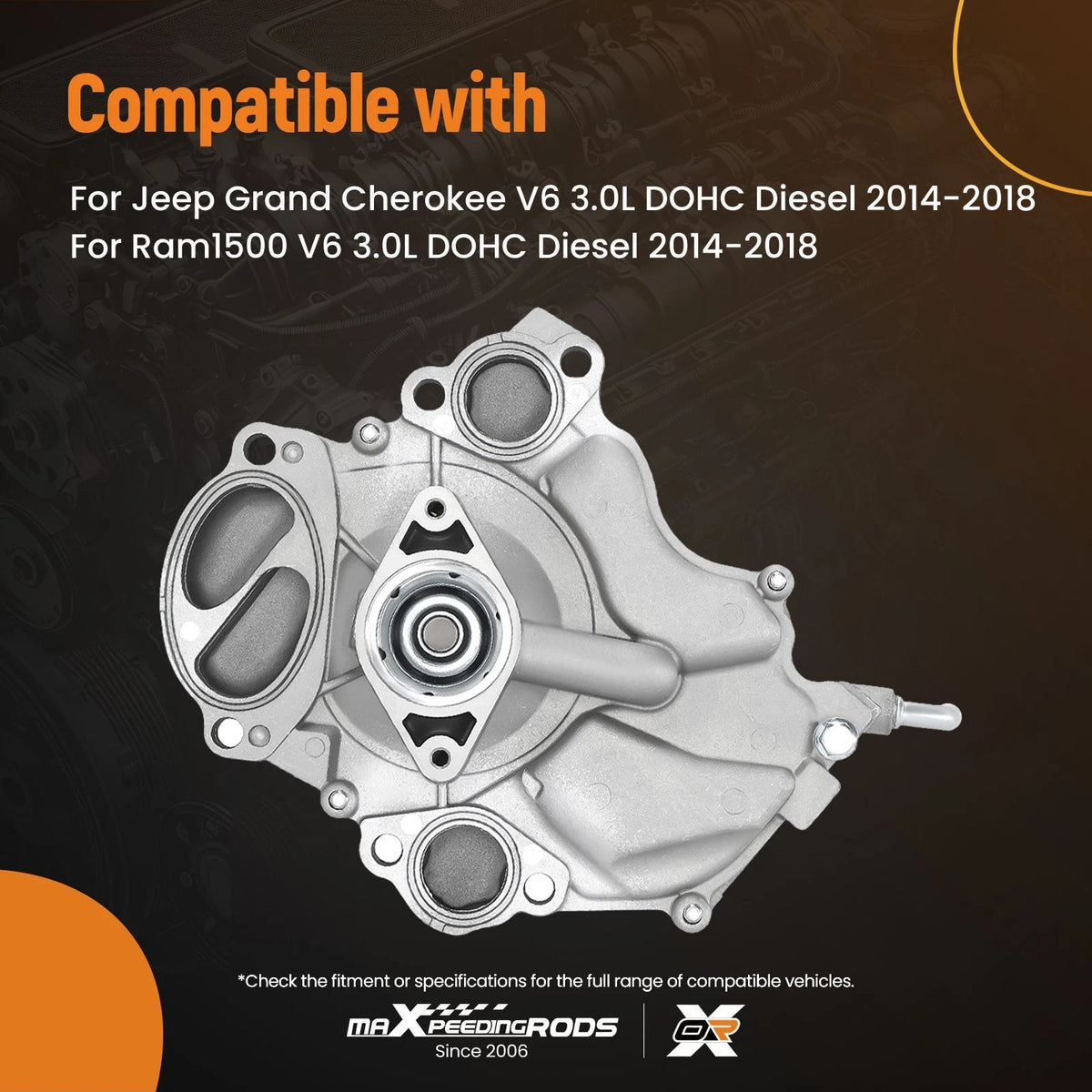 Water Pump for Jeep Grand Cherokee, Ram 1500 (2014–2018) 68211202AB