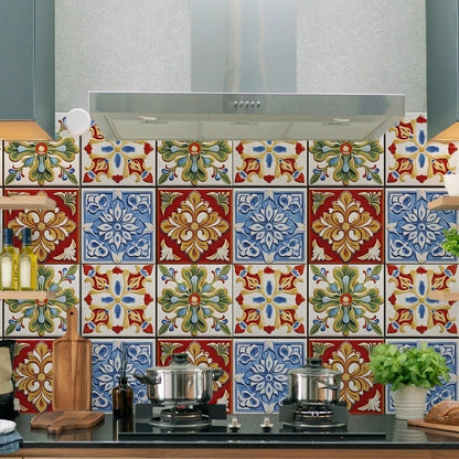 12Pcs Matte Floral Wall Tile Stickers for Wall Use
