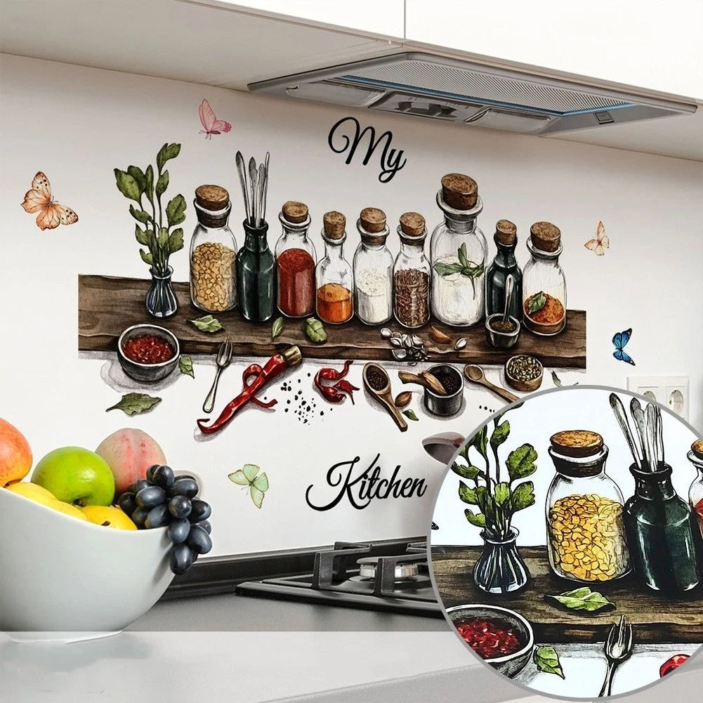 2X PVC Self-Adhesive Kitchen Wall Stickers for Kitchen Decor