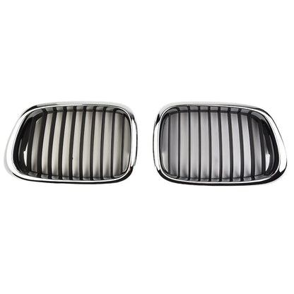 Set of 2 Front Chrome Black Grille for BMW 5 Series E39 (1997–2003)