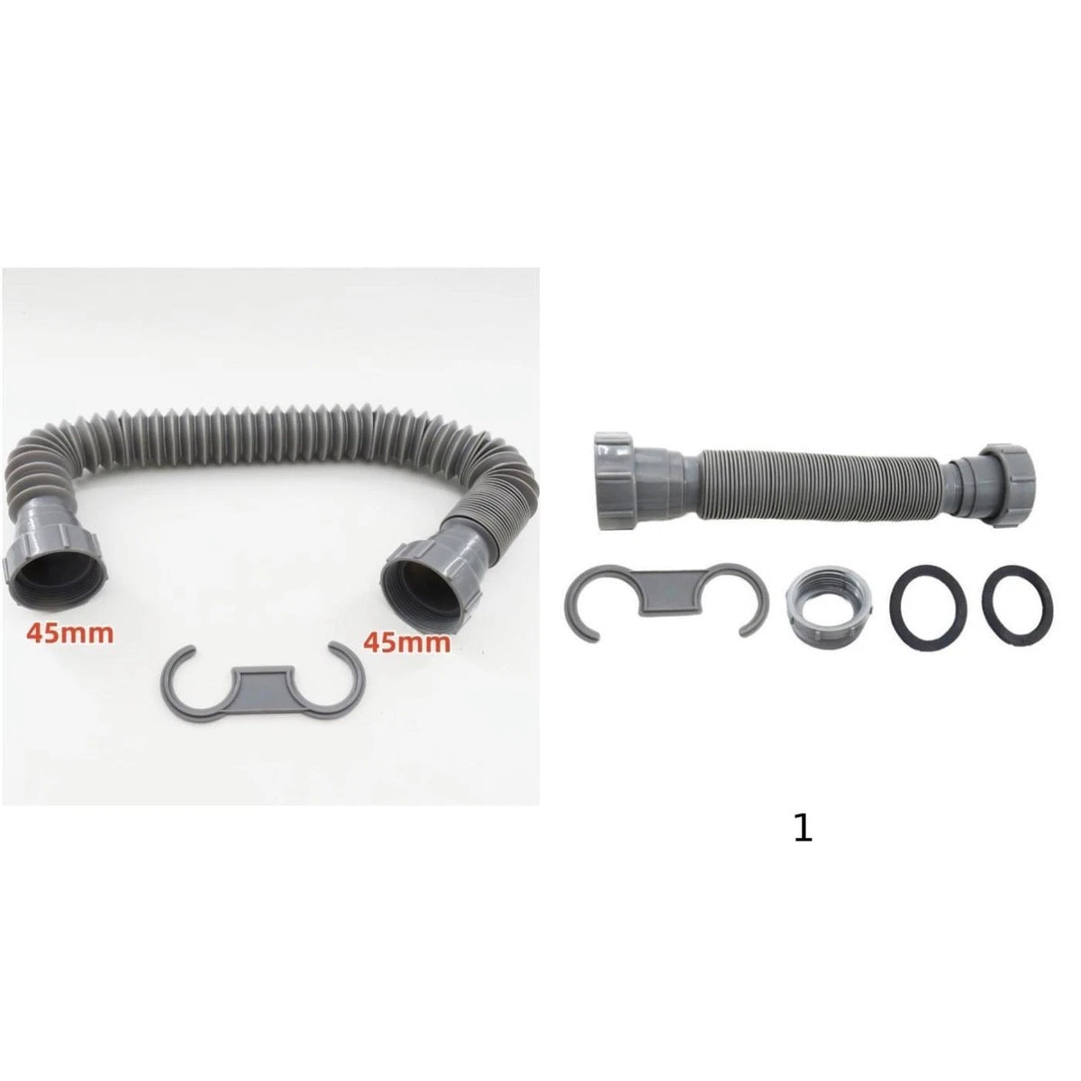 Flexible Sink Drain Pipe Hose with Adapters for Quick Setup