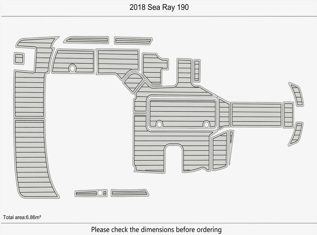 EVA Foam Teak Deck Mat for Sea Ray 190 (2018)