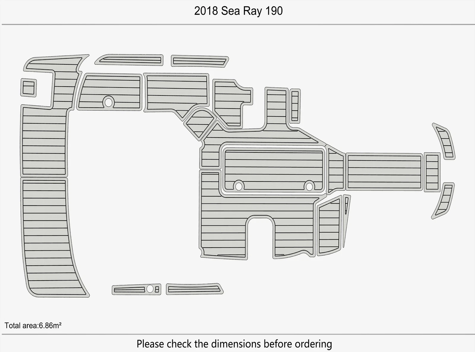 EVA Foam Teak Deck Mat for Sea Ray 190 (2018)