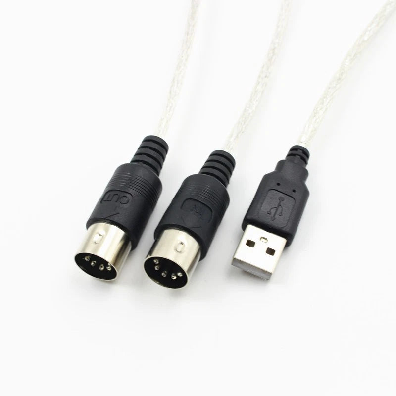 USB MIDI Interface Cable Converter for PC to Music Keyboard Adapter