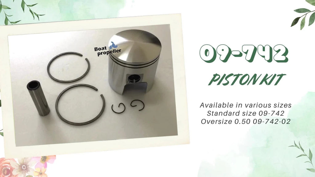Piston Kit 09-742 STD with Ring for Ski Doo Olympic 300 (1971–1977)