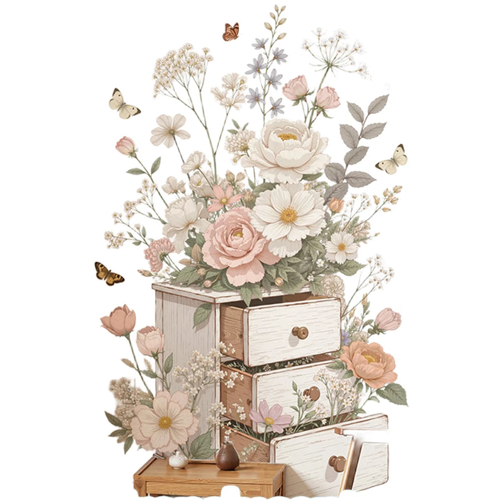 Large Removable Rose Flower Wall Decal for Home Decor (No Year Range)
