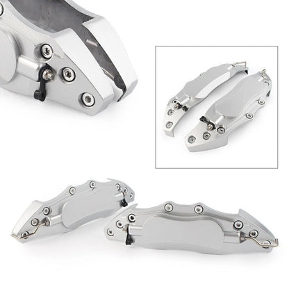 2X 3D Metal Brake Caliper Covers for Universal Fit (Front & Rear) Silver