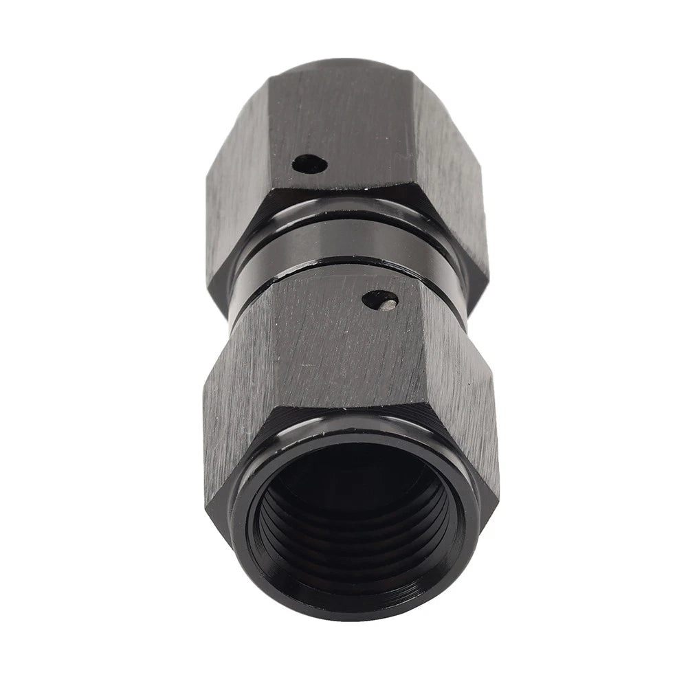 6AN Female to Female Straight Swivel Coupler Union Fitting Adapter - Black