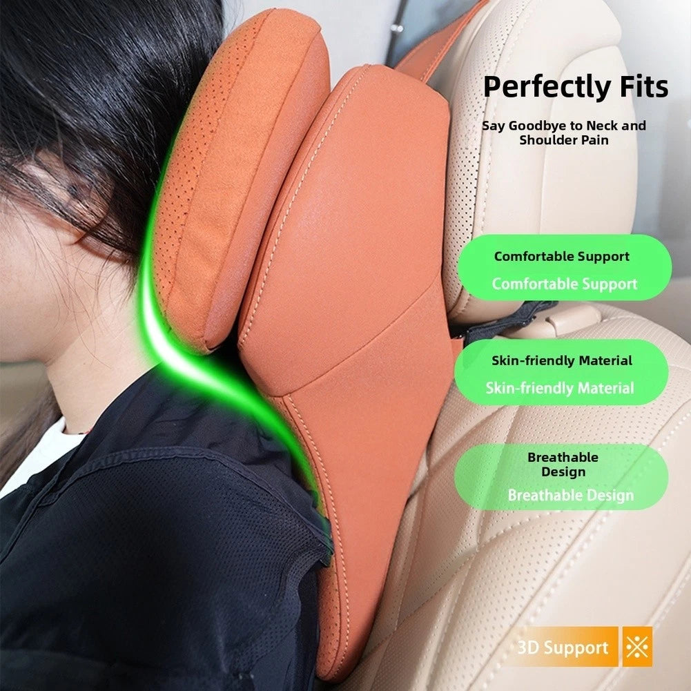 Headrest Pillow for Driving Comfort (Fits Vehicles & Home Office Chairs)