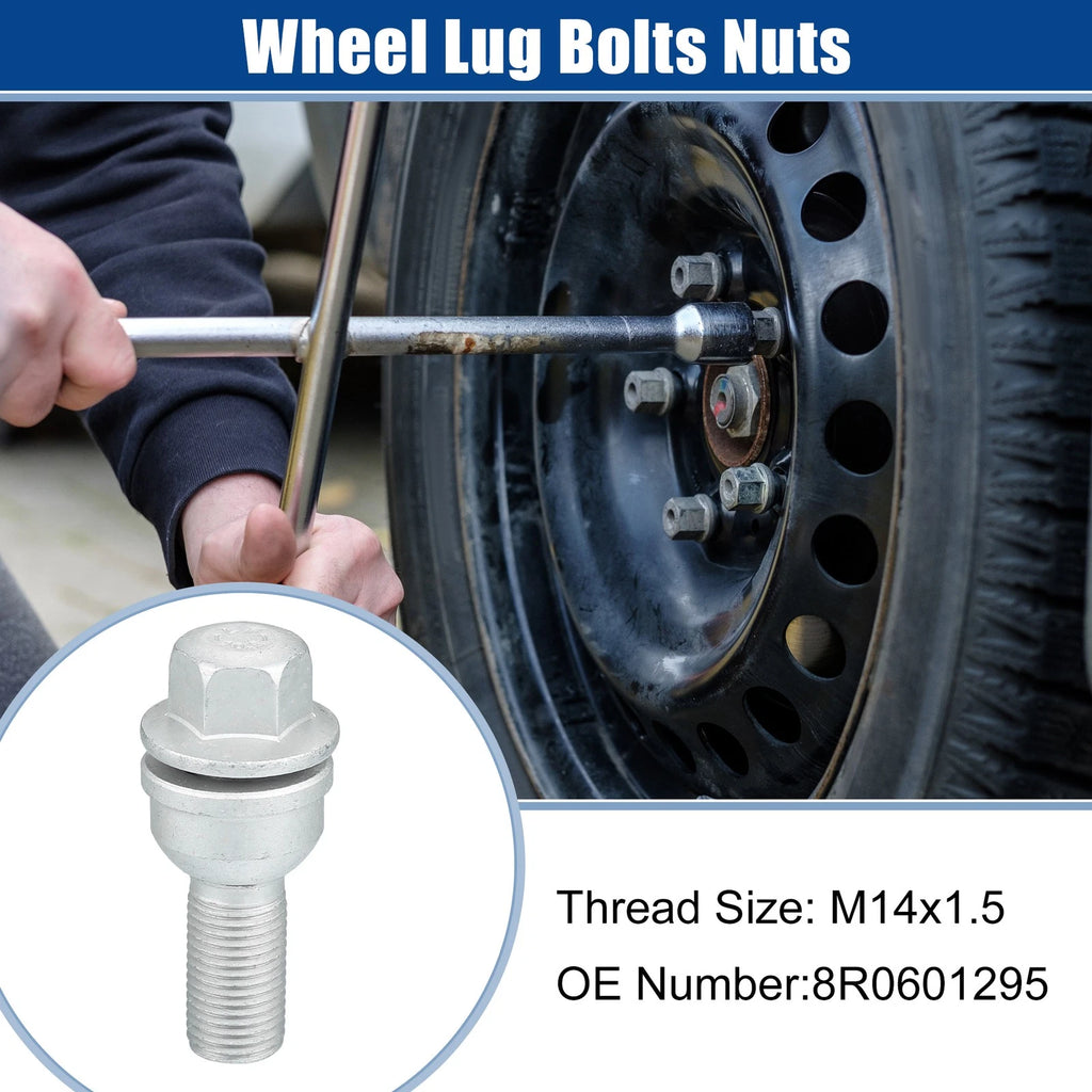 5Pc Wheel Lug Bolts Nuts M14x1.5 Replacement for Audi A8 Quattro (2011–2020)