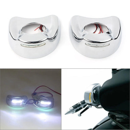 Chrome LED Fairing Mount Side Mirror Cover for Harley Electra Glide (1996–2013)