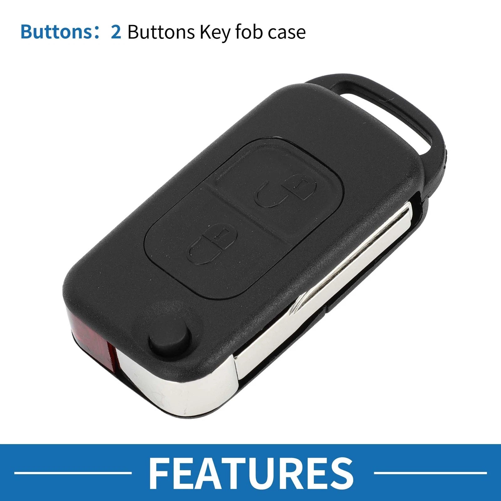 Keyless Entry Remote Key Shell Case with 2 Buttons for Mercedes SLK (2004–2011)