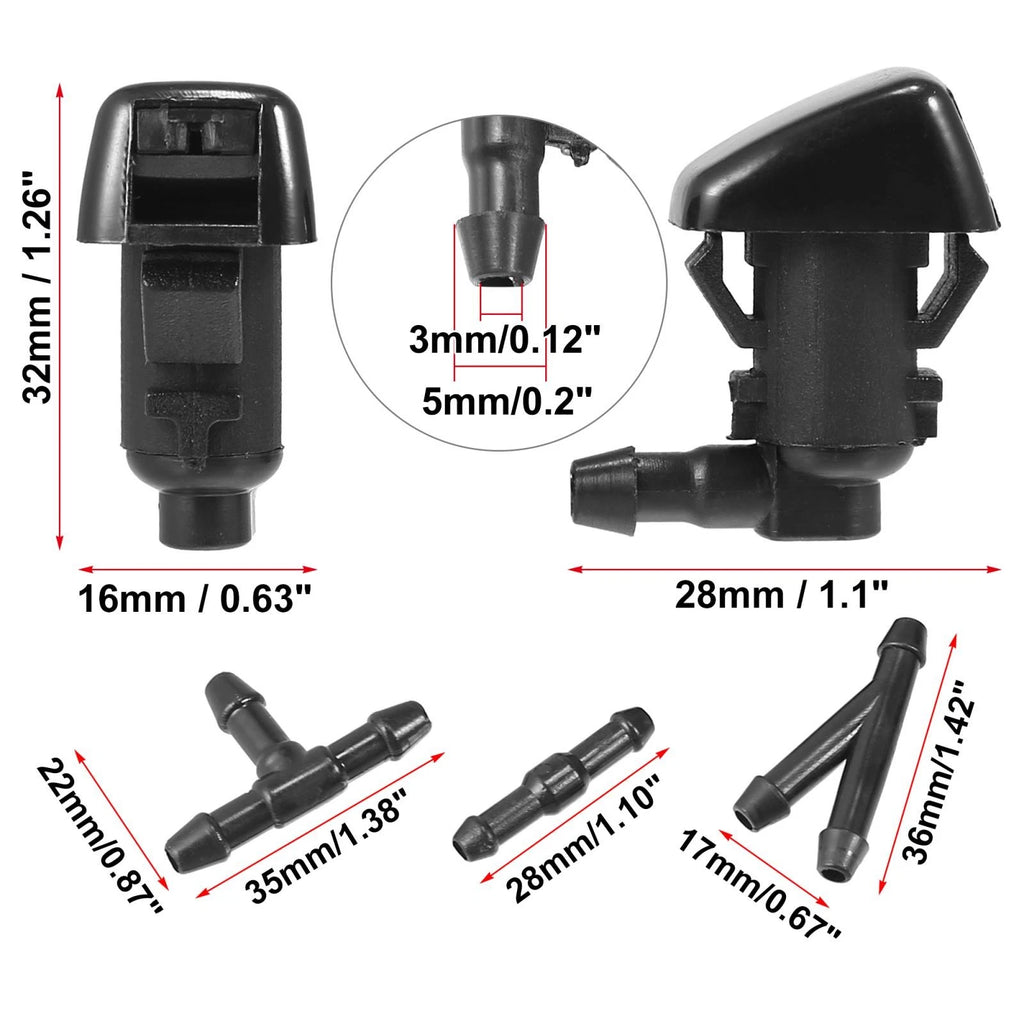 4Pcs Front Windshield Washer Nozzles Replacement for Jeep Cherokee (2005–2023)