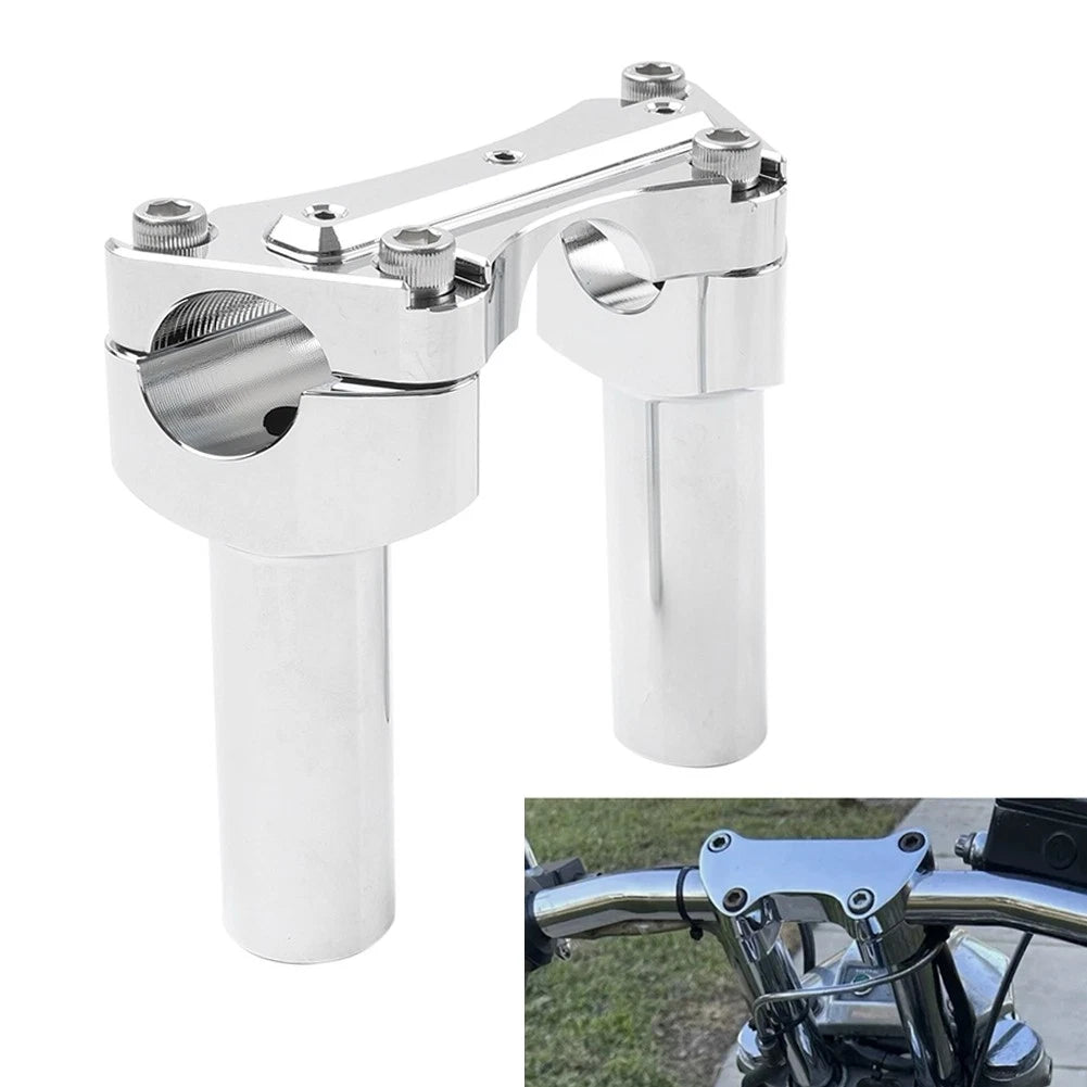 4" Handlebar Risers Top Clamp Chrome for Harley Dyna Softail FLTR FLHR