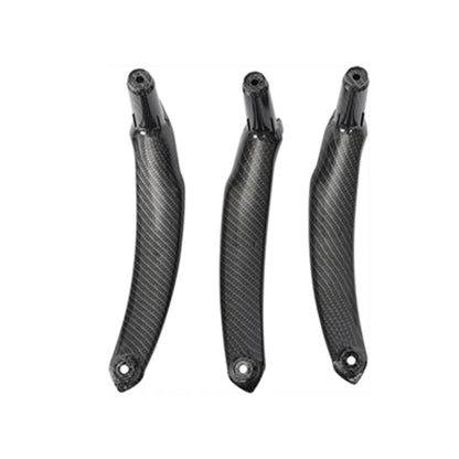 4X Carbon Fiber ABS Door Switch Panel Pull Handle Trim Kit for BMW X5 X6 (2007–2019)
