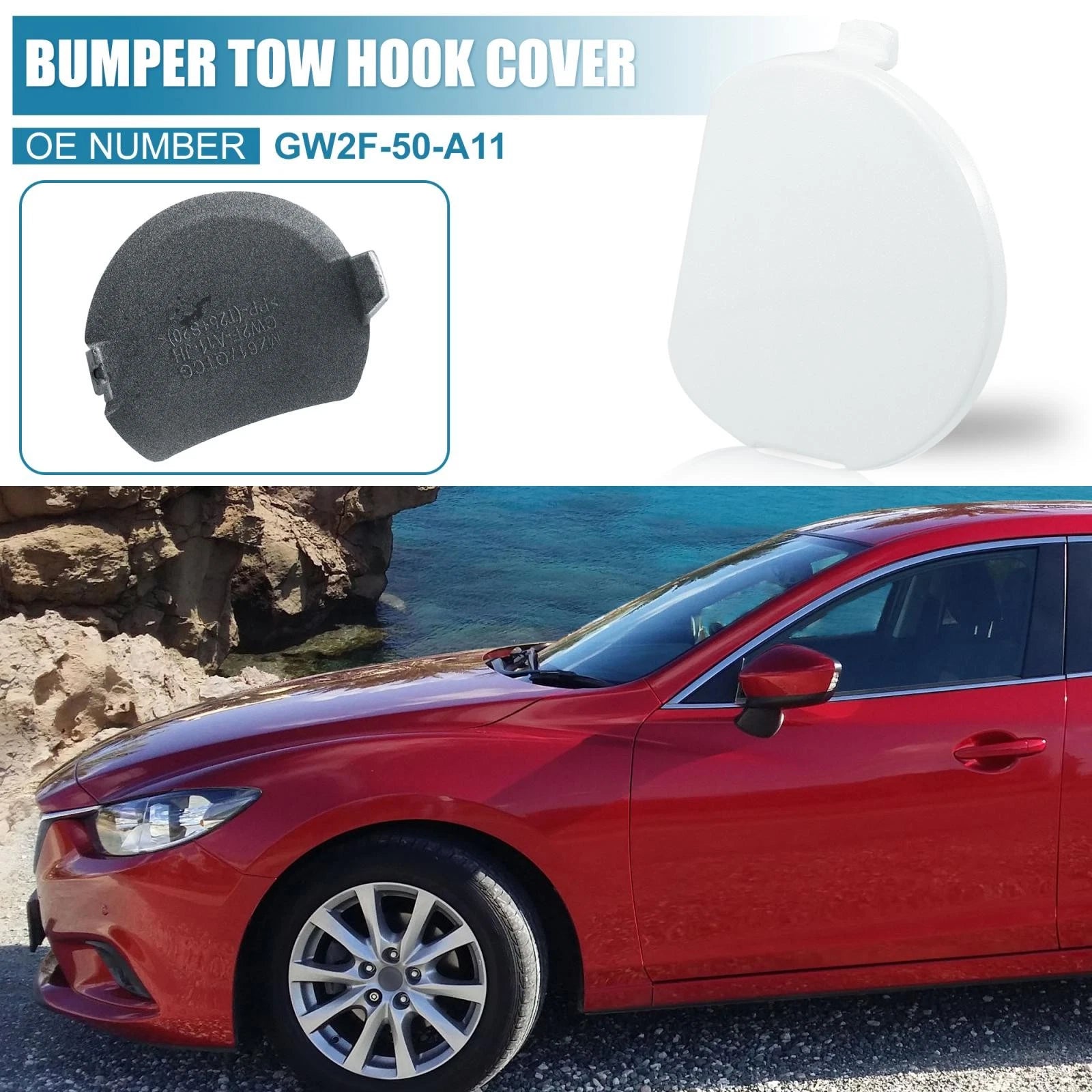 Front Bumper Tow Hook Cap Replacement for Mazda Atenza 6 2015–2017