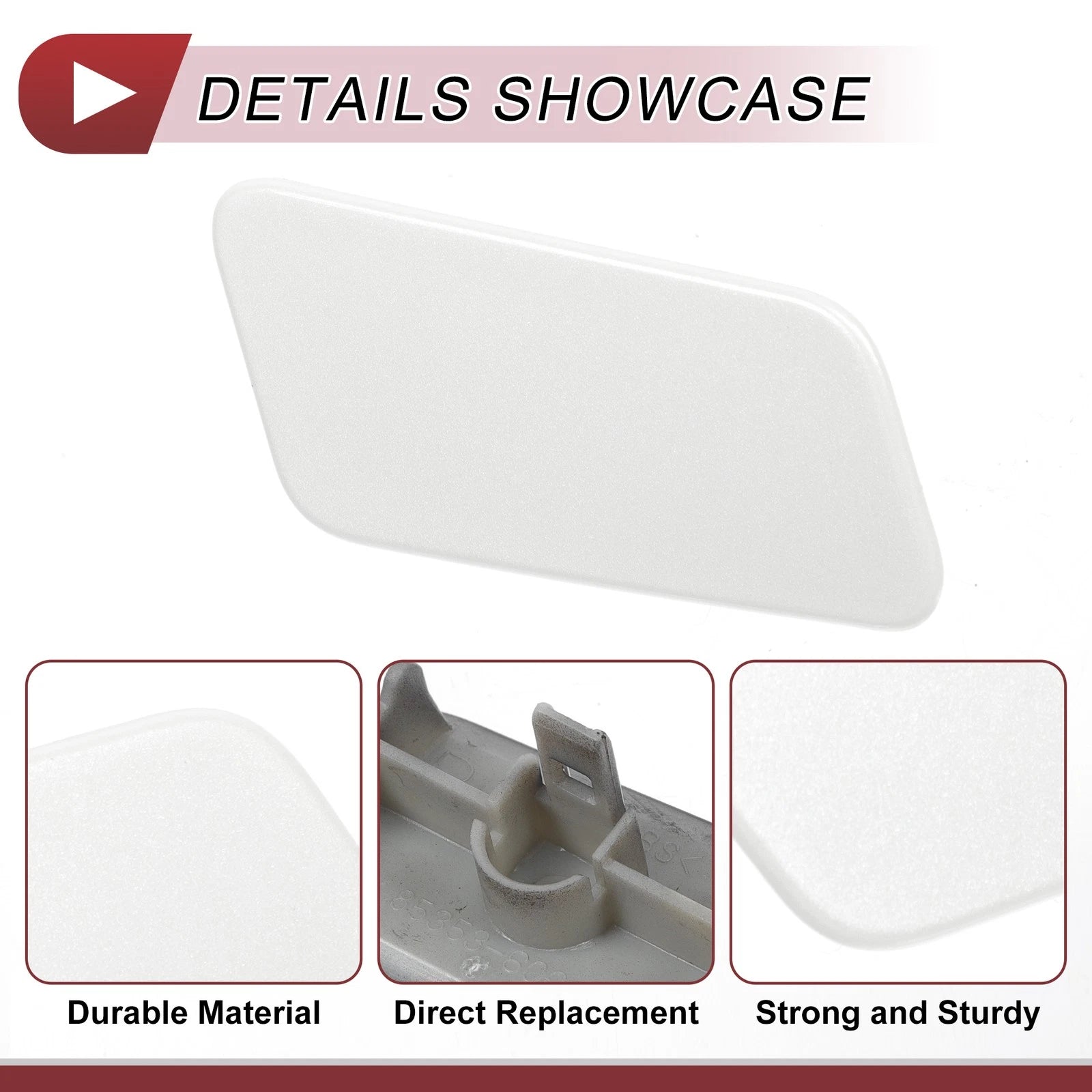 Front Right Washer Nozzle Cover Cap for Lexus LX570 (2016–2021) White