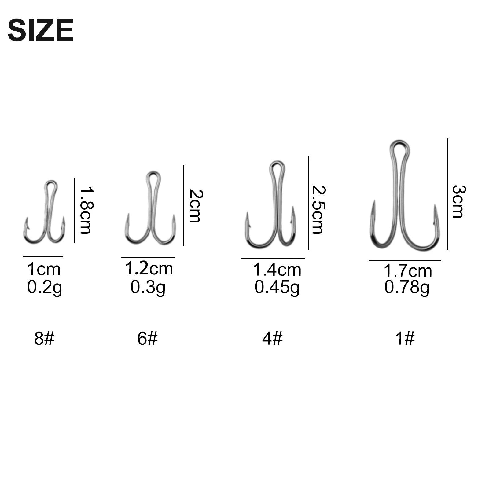 50pcs Double Hook Fishing Hooks with Box
