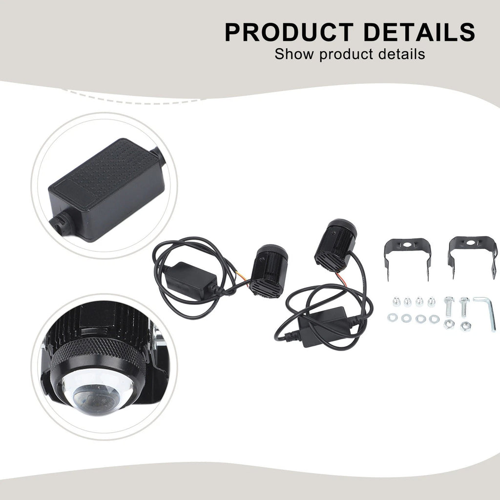 Motorcycle For Mini Driving Light for relay Set 60W with Adjustable Mount Two