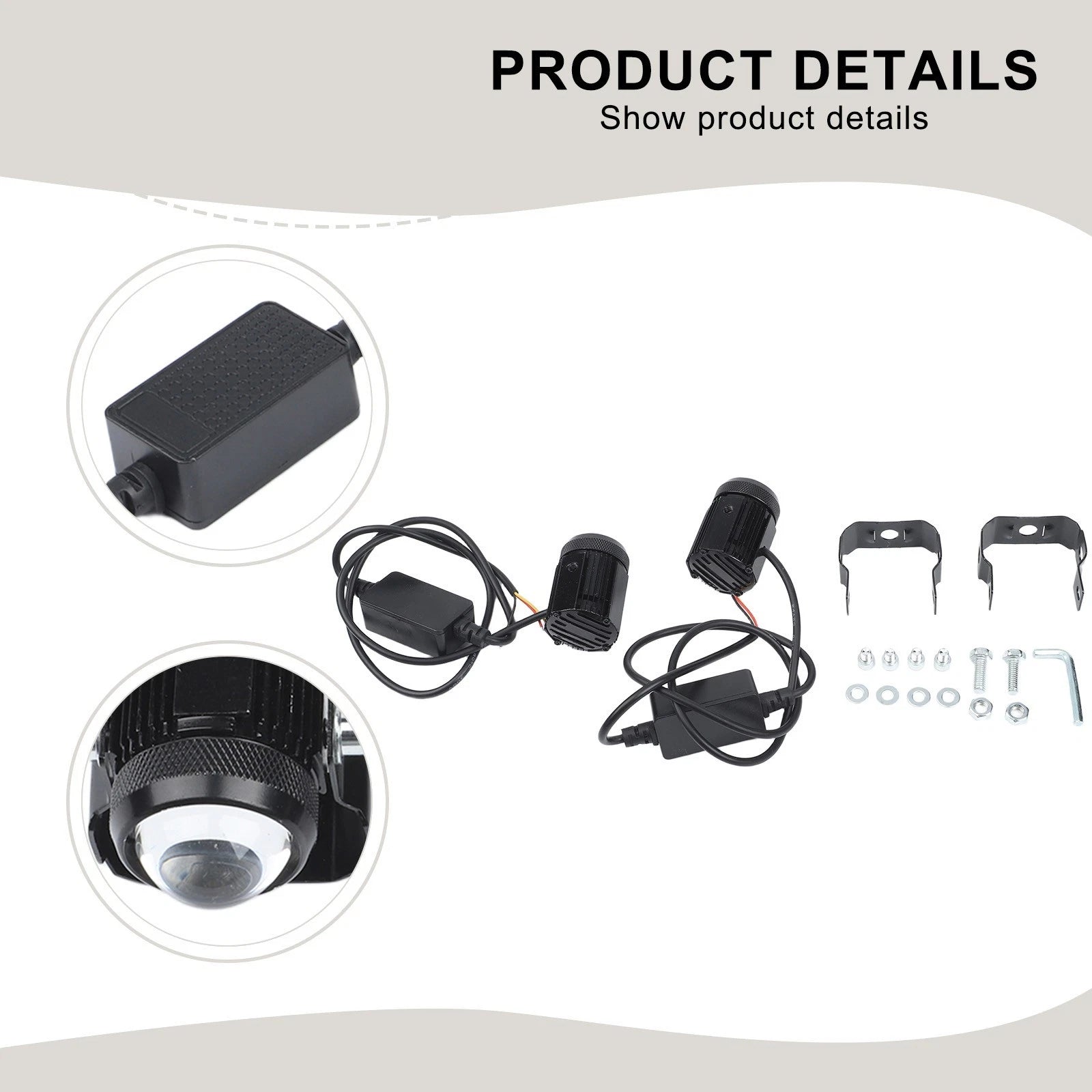 Motorcycle For Mini Driving Light for relay Set 60W with Adjustable Mount Two