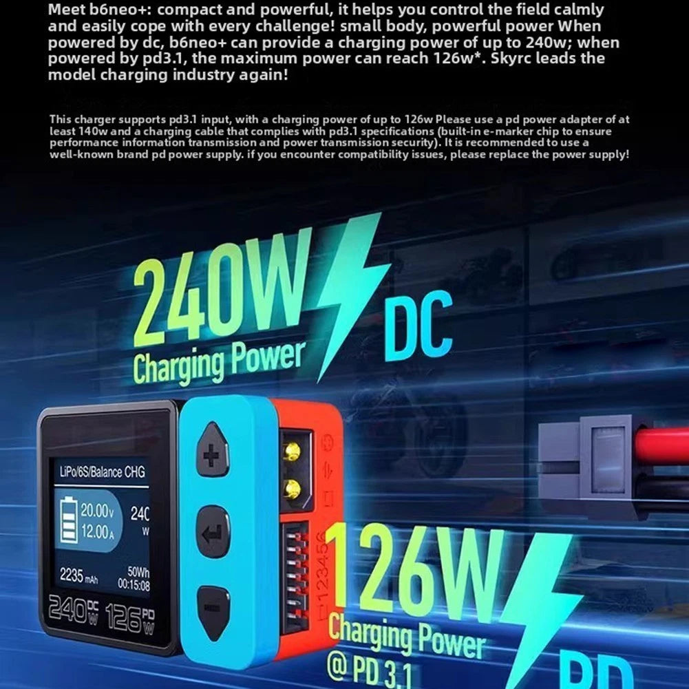 240W Fast Charging Smart Balancer for LiPo Batteries (B6neo+)