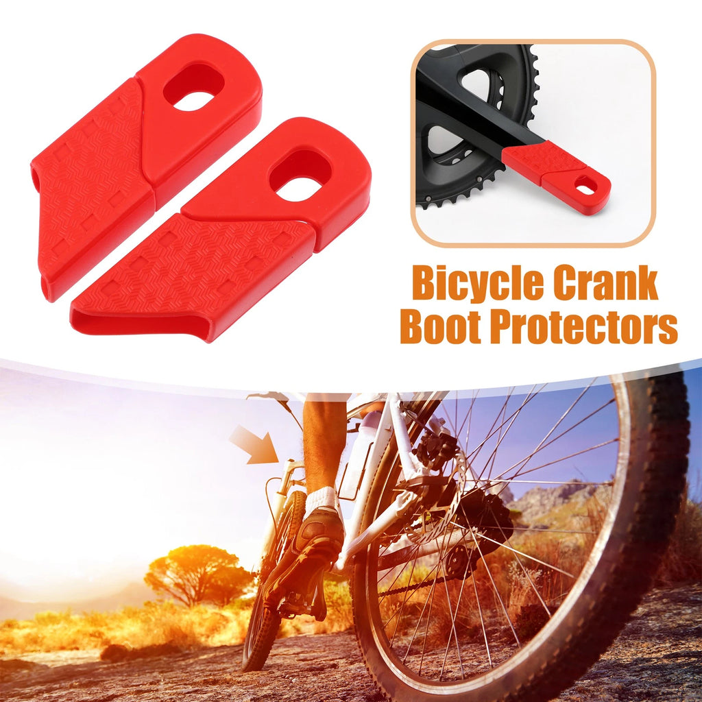 Crank Boot Protector Pair for Bicycle Cycling Bike Crank Arm Cover (Red)