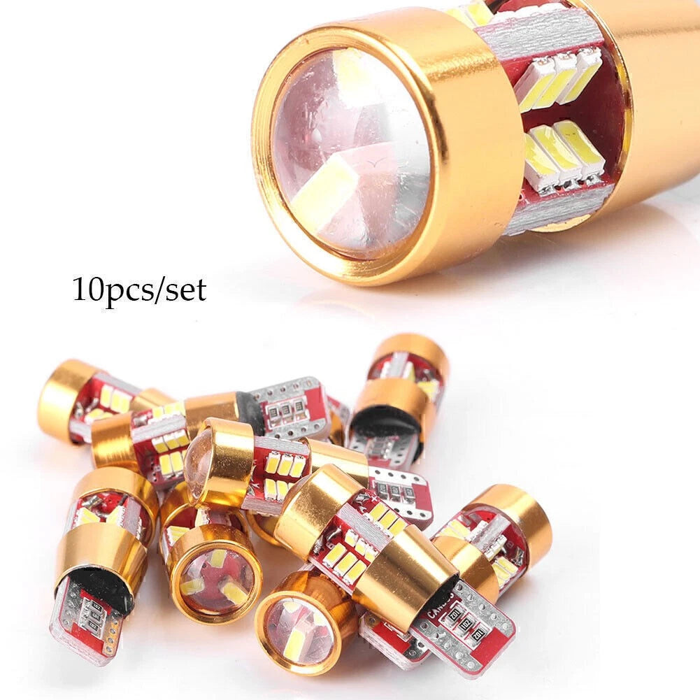 10pcs T10 3014 27SMD 6000K LED CANBUS ERROR FREE Car Side Wedge Light Bulb White