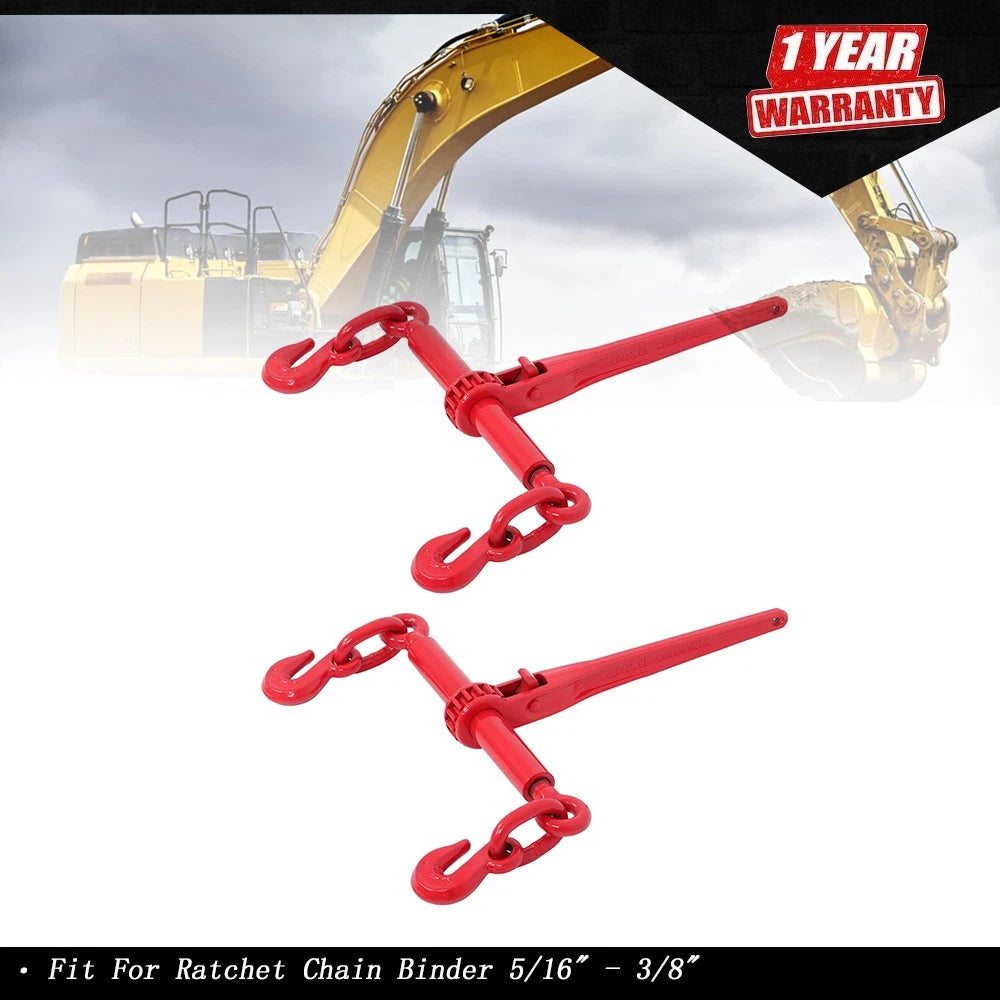 2 Pack Ratchet Load Binders for Securing Tie Down Chains (5/16" - 3/8")