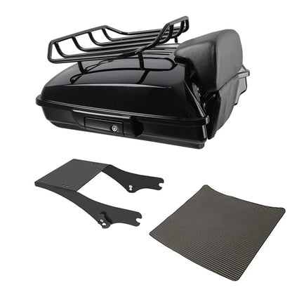 Black Razor Trunk Backrest Mount for Harley Touring Road Glide (1997–2008)