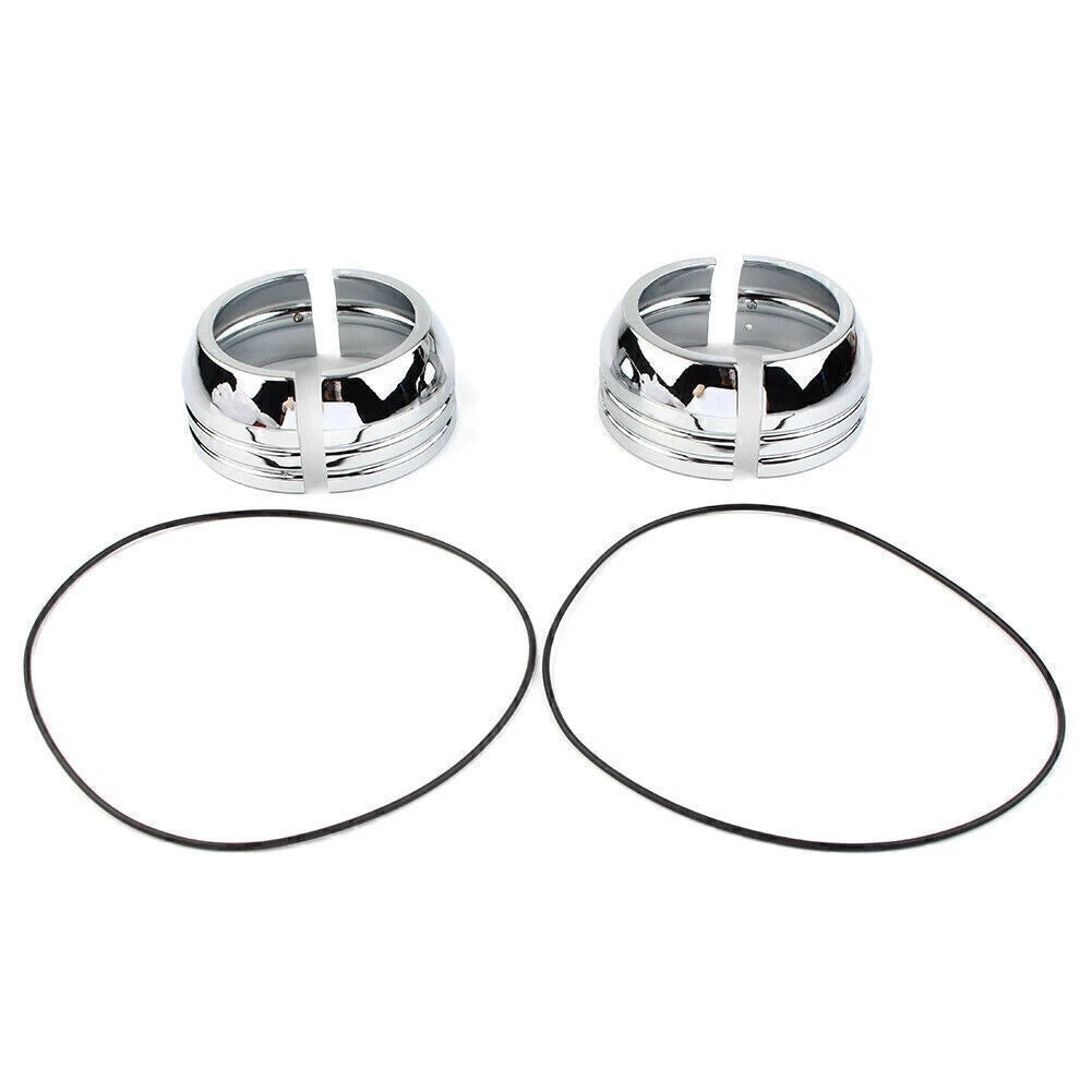 Set of 2 Chrome Fork Boot Aluminum Covers for Harley Davidson FXD (2006–2017)