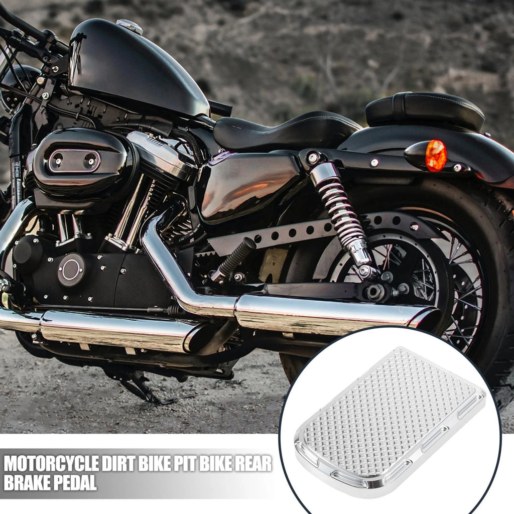 Rear Brake Pedal Step Plate Replacement for Harley Pit Bike (Silver Tone)