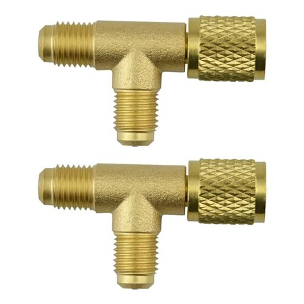 Set of 2 Brass Valve Core Quick Couplers for Easy Installation