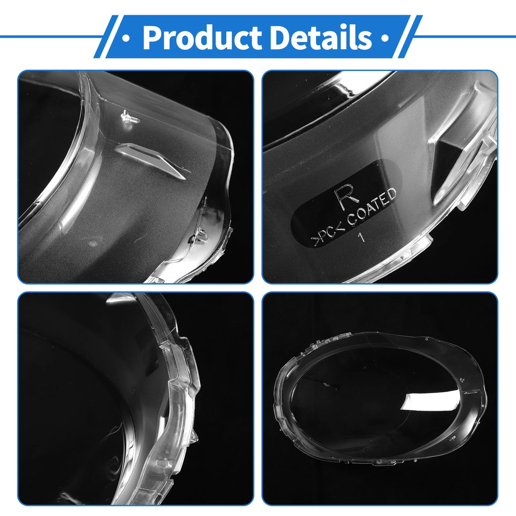 1 Pcs Headlight Lens Cover for Mini F55 (2014–2018) PC Clear