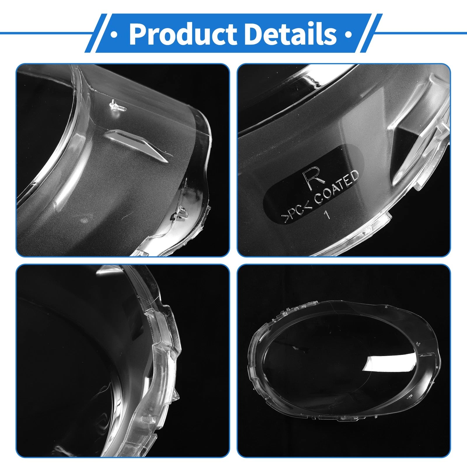 1 Pcs Headlight Lens Cover for Mini F55 (2014–2018) PC Clear