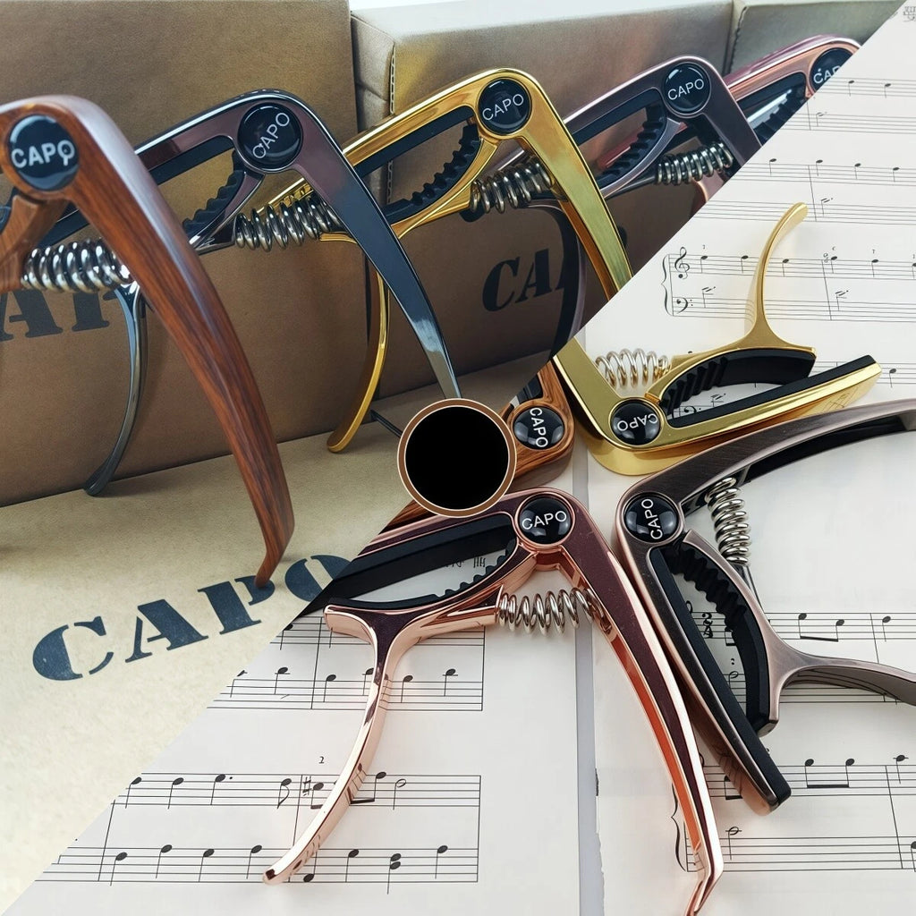 Zinc Alloy Acoustic Guitar Capo with String Puller - 7 Color Options