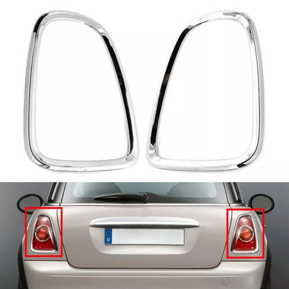 2Pcs Silver Tail Light Cover Trims for BMW Mini Cooper R56 R57 R58 R59 (2007–2014)