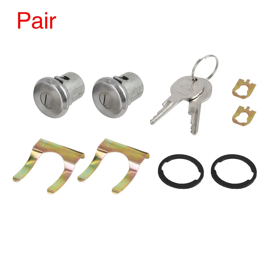 Door Lock Cylinder with Key Pair for Chevrolet GMC Buick Cadillac (1 Pair)