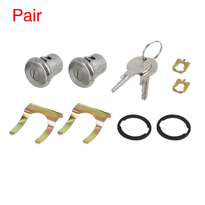 Door Lock Cylinder with Key Pair for Chevrolet GMC Buick Cadillac (1 Pair)