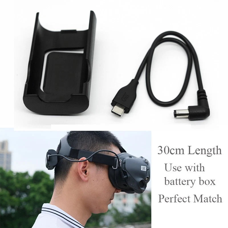 Power Charging Cable Line with Battery Case for DJI FPV Combo Goggles V2