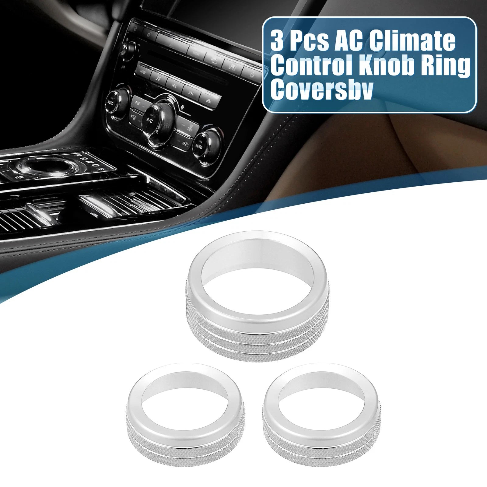 Car AC Radio Switch Knob Cover Decals for Dodge Durango (2014–2020)