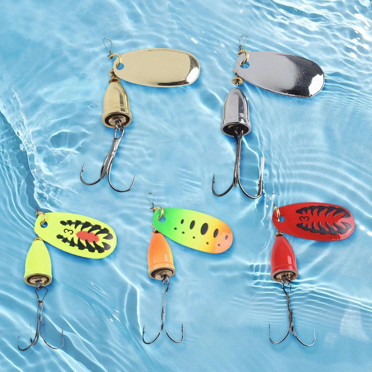 5X Spinner Fishing Lure for Bass Trout Crappie