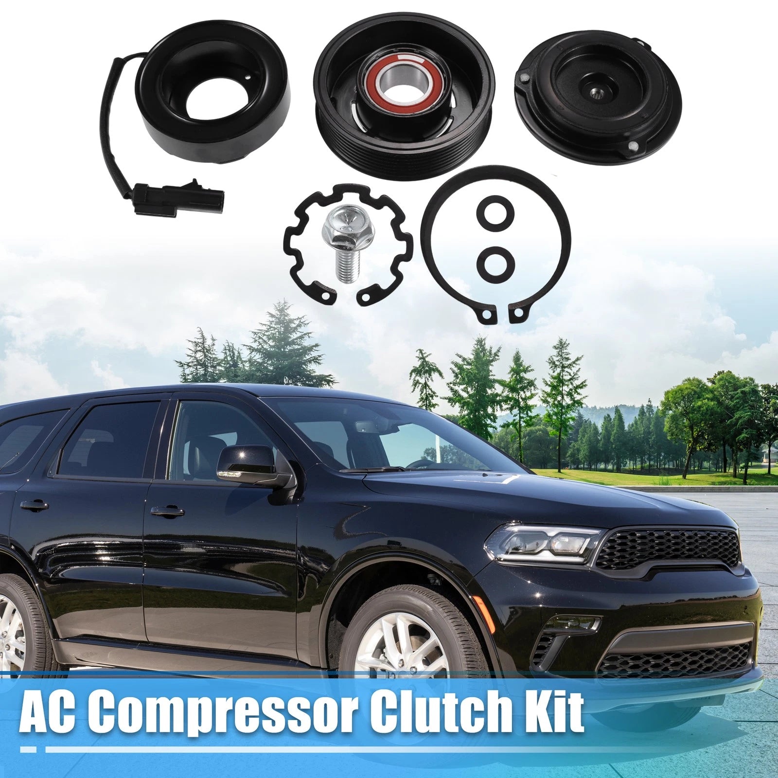 Set of 1 AC Compressor Clutch Kit for Dodge Durango (2004–2008) 5.7L