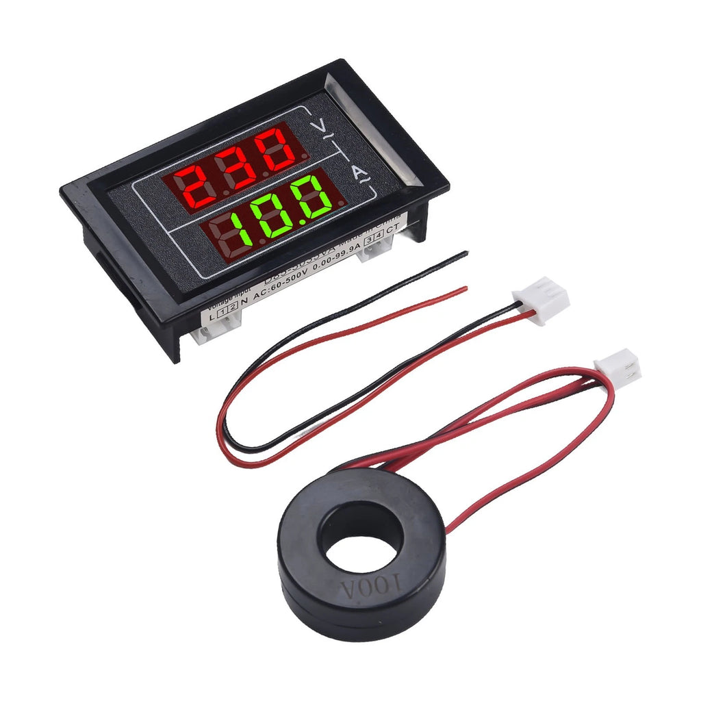 Dual Display Voltmeter Ammeter AC60500V for Power Distribution