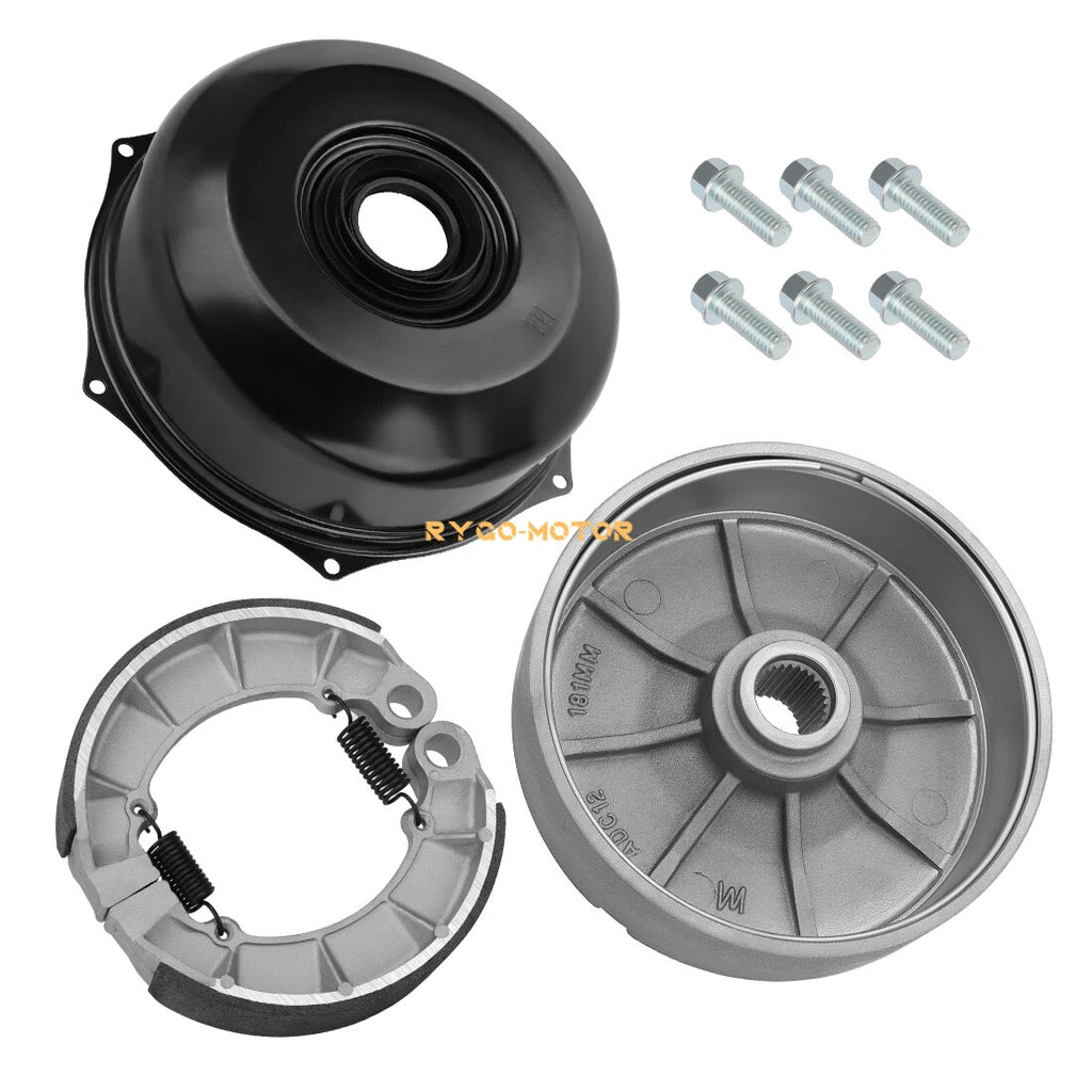 Rear Brake Drum & Cover w/Brake Shoes for Honda Foreman 500 TRX500 (2005–2013)