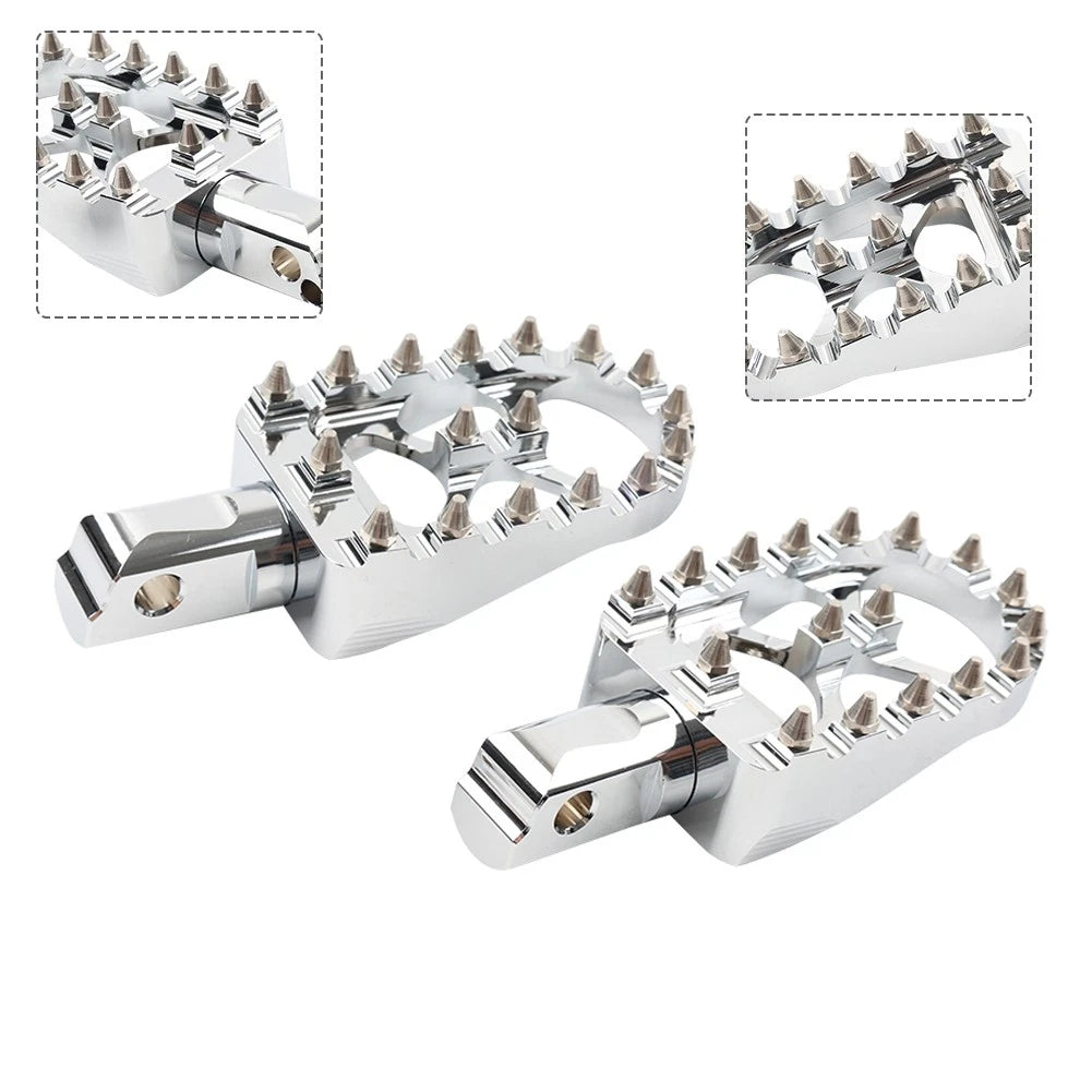 MX Style Wide Foot Pegs for Harley Softail (2018–2023) Chrome